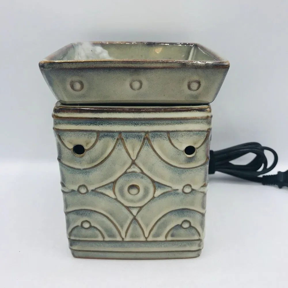 Scentsy LENORE Retired Blue Green Full Size Warmer DSW-LENO with Wax Tested